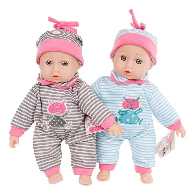 Van Manen babypop meisjes 26 cm grijs