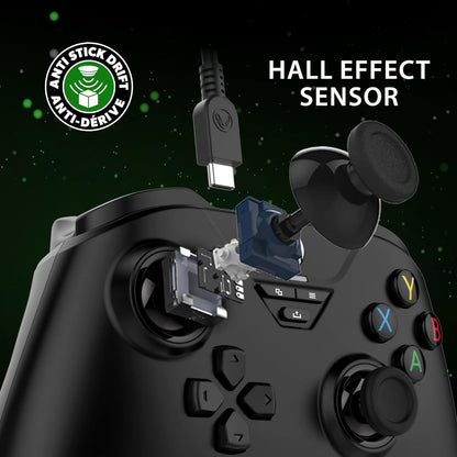 Snakebyte GAMEPAD BASE X - black - Officially licensed, wired Xbox Series X|S & PC Controller | Hall Effect sensors for precision & durability | 3m cable length | Audio connector
