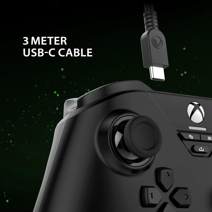 Snakebyte GAMEPAD BASE X - black - Officially licensed, wired Xbox Series X|S & PC Controller | Hall Effect sensors for precision & durability | 3m cable length | Audio connector