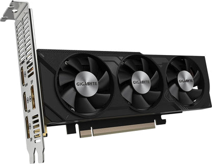 Gigabyte NVIDIA GeForce RTX 4060 OC Low Profile Graphics Card - 8GB GDDR6, 128-bit, PCI-E 4.0, 2475MHz Core Clock, 2x DP 1.4, 2x HDMI 2.1a, NVIDIA DLSS 3 - GV-N4060OC-8GL