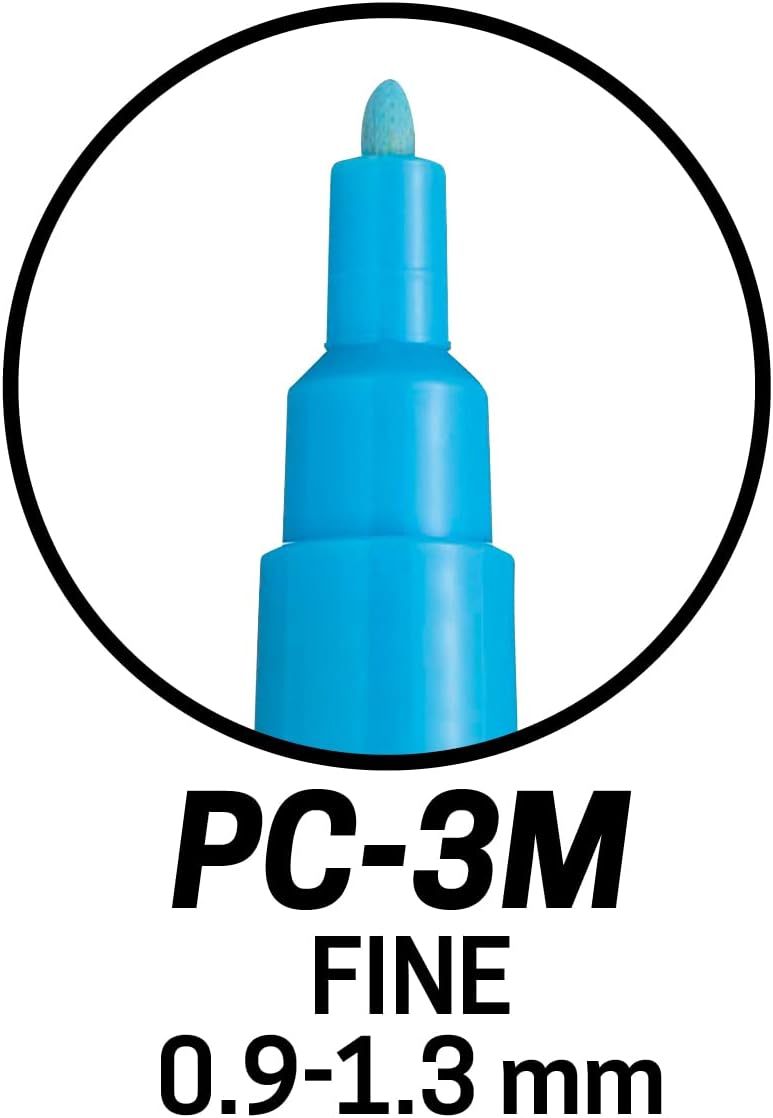 POSCA PC-3M Water Based Permanent Marker Paint Pens. Premium Medium Tip for Arts and Crafts. Multi Surface Use On Wood, Metal, Paper, Cardboard, Glass, Fabric, Ceramic & Stone. Set of 8 Pastel Colours