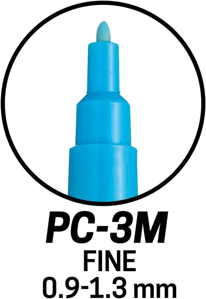 POSCA PC-3M Water Based Permanent Marker Paint Pens. Premium Medium Tip for Arts and Crafts. Multi Surface Use On Wood, Metal, Paper, Cardboard, Glass, Fabric, Ceramic & Stone. Set of 8 Pastel Colours
