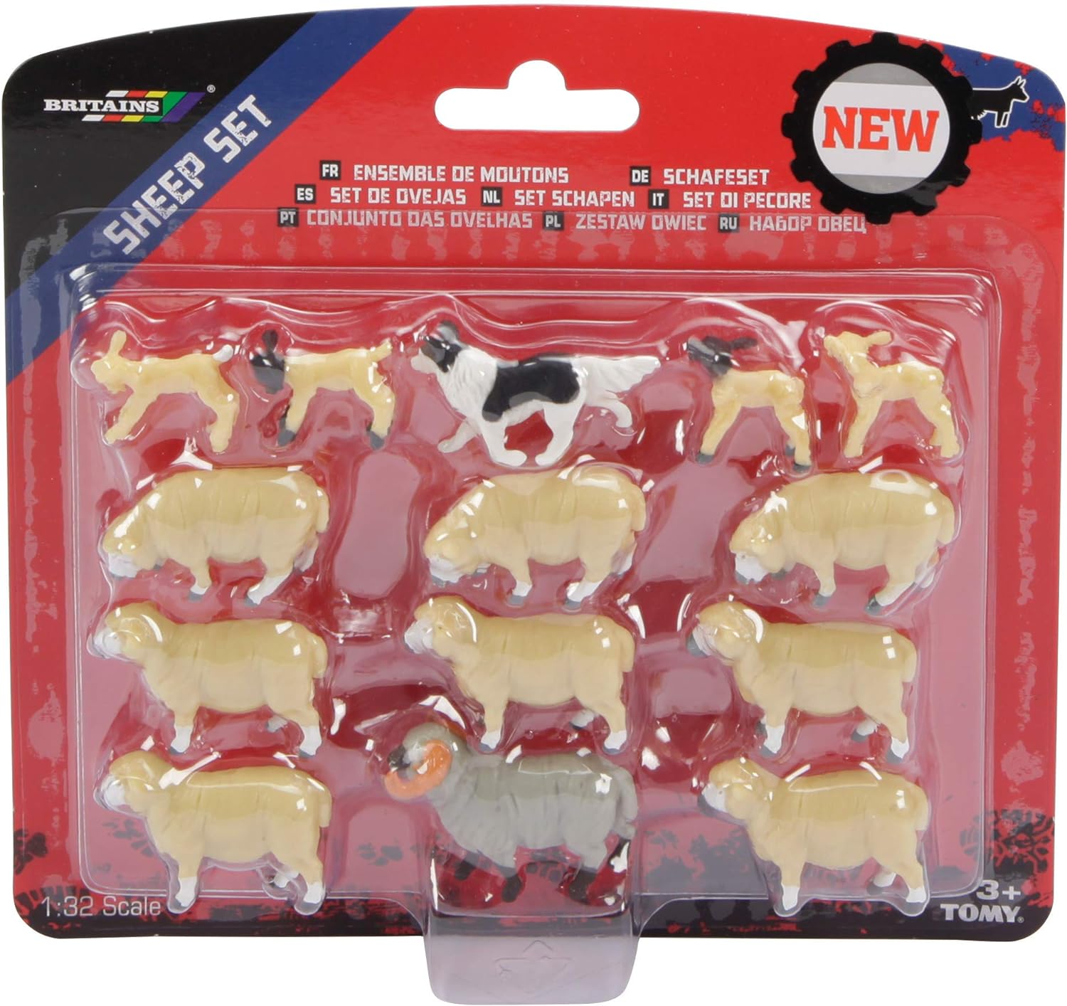 Britains Schaf Set, Sammelbares Bauernhof Spielzeug, Farmspielzeug, Kompatibel Mit Allen Bauernhof Spielzeugen Und Fahrzeugen Im Maßstab 1:32, Geeignet Für Sammler Und Kinder Ab 3 Jahren, White