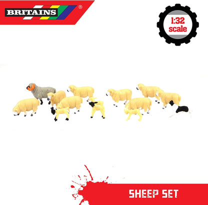 Britains Schaf Set, Sammelbares Bauernhof Spielzeug, Farmspielzeug, Kompatibel Mit Allen Bauernhof Spielzeugen Und Fahrzeugen Im Maßstab 1:32, Geeignet Für Sammler Und Kinder Ab 3 Jahren, White