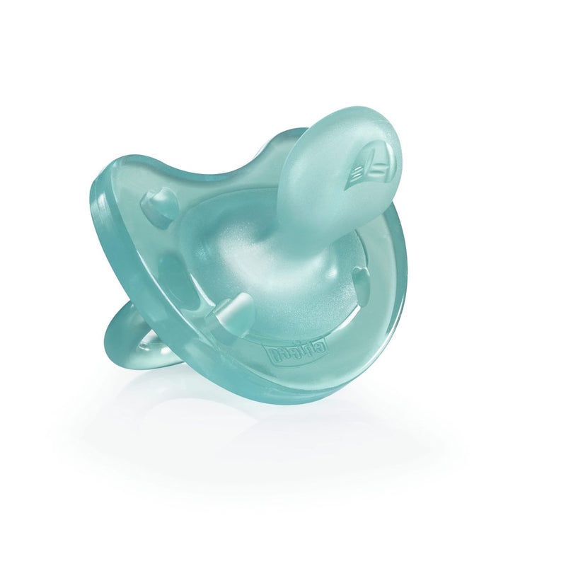 Chicco PhysioForma Silicone Dummy 0-6 Months, Pack of 1, Soft and Delicate Dummy, Supports Physiological Breathing and Promotes Correct Development of The Mouth, Blue 1 Count (Pack of 1) blue