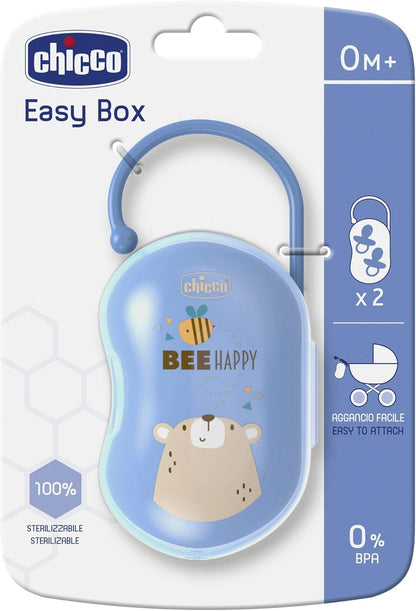 Chicco - Easy Box For 2 Pacifiers Boy 0M+