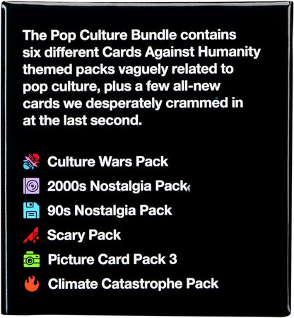Cards Against Humanity: Pop Culture Bundle | 6 Themed Packs + 10 New Cards | New for 2023!