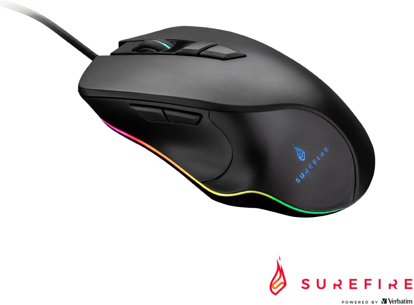 SureFire Martial Claw Gaming Mouse, Gaming Mouse with RGB Lighting, PC Mouse with 7 Programmable Buttons, Wired Mouse, 7200 DPI Computer Mouse with 1.8 m Cable