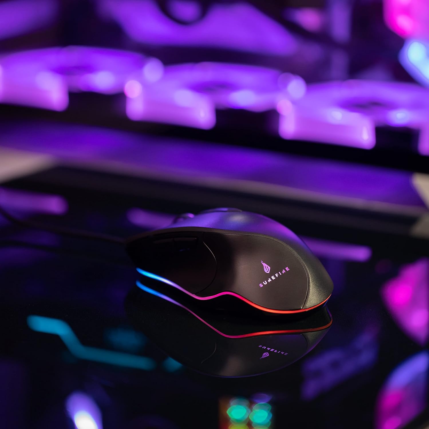 SureFire Martial Claw Gaming Mouse, Gaming Mouse with RGB Lighting, PC Mouse with 7 Programmable Buttons, Wired Mouse, 7200 DPI Computer Mouse with 1.8 m Cable