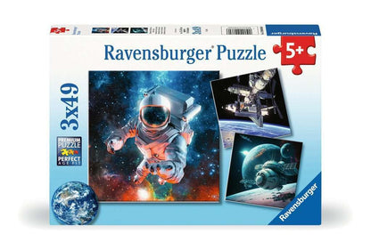 Ravensburger 12000860 Outer Space Jigsaw Puzzles for Kids Age 5 Years Up-3x 49 Pieces, Multicolour, One Size