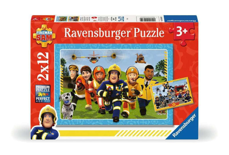 Ravensburger Kinderpuzzle 12001031 - Fireman Sam - 2x12 Teile Fireman Sam Puzzle für Kinder ab 3 Jahren