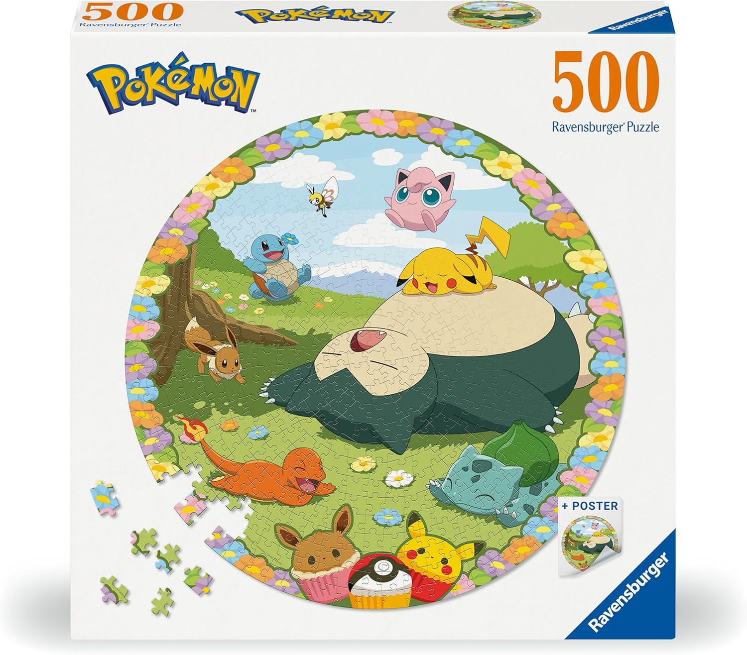 Ravensburger 12001131 - Blooming Pokémon - 500 pieces jigsaw puzzle – Puzzle for adults and kids age 12 years up, Pokémon Puzzle, gifts for Pokémon fans