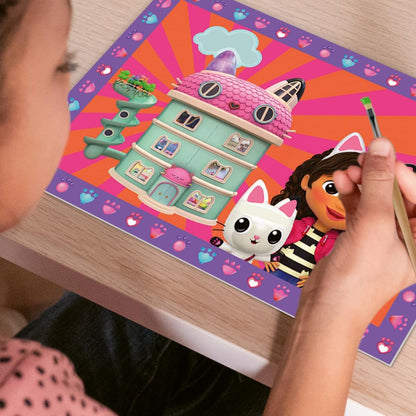 Ravensburger - CreArt Junior Series: Gabby's Dollhouse, Paint by Number Kit, Contains Two Pre-Printed Boards, a Brush, Colors, Creative Game for Boys and Girls 5+ Years