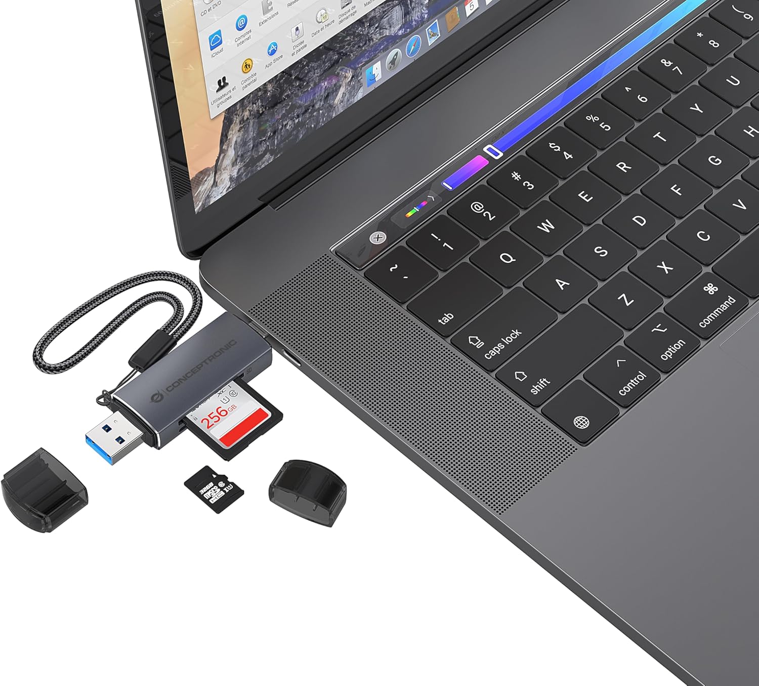 CONCEPTRONIC BIAN05G 2-in-1 USB 3.0 Dual Plug Card Reader SD/MicroSD 3.0 UHS-I