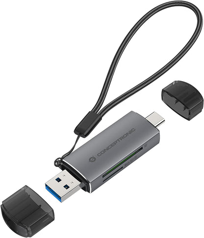 CONCEPTRONIC BIAN05G 2-in-1 USB 3.0 Dual Plug Card Reader SD/MicroSD 3.0 UHS-I