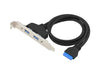 Conceptronic EMRICK11B 19 Pin Female to Dual USB A Female USB 3.0 Adapter USB 3.2 Gen 1 5Gbps