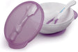 Kidsme - Deep Plate With Suction Cup And Temperature Spoon Plum