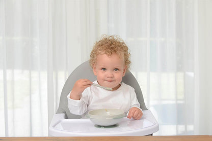 KidsMe Suction Bowl with Ideal TemperatureFeeding Spoon Set - Gray Blister Card
