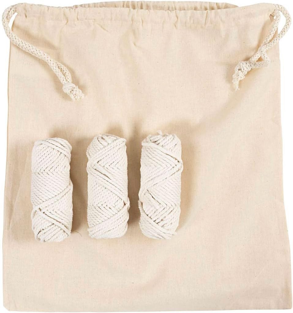 Creativ Company Creative Macramé Set - Bag in White - Perfect for Designing an Individual Bag