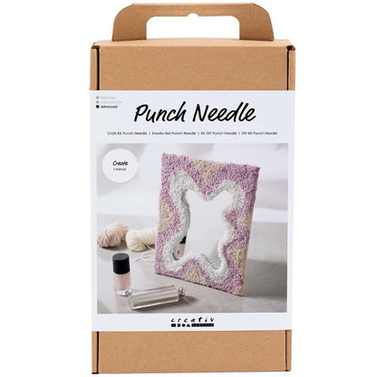 Craft Kit Punch Needle, Pastel Colours, Mirror, 1 Pack