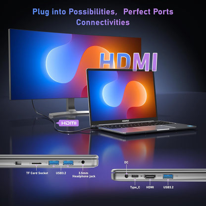 ACEMAGIC 16 inch FHD Display laptop, Quad-Core N-95 Processor Up to 3.4GHz（Beat N5095） laptop computer, 16GB DDR4 512GB SSD Notebook Computers with Metal Body Support WiFi, BT5.0, 3*USB3.2