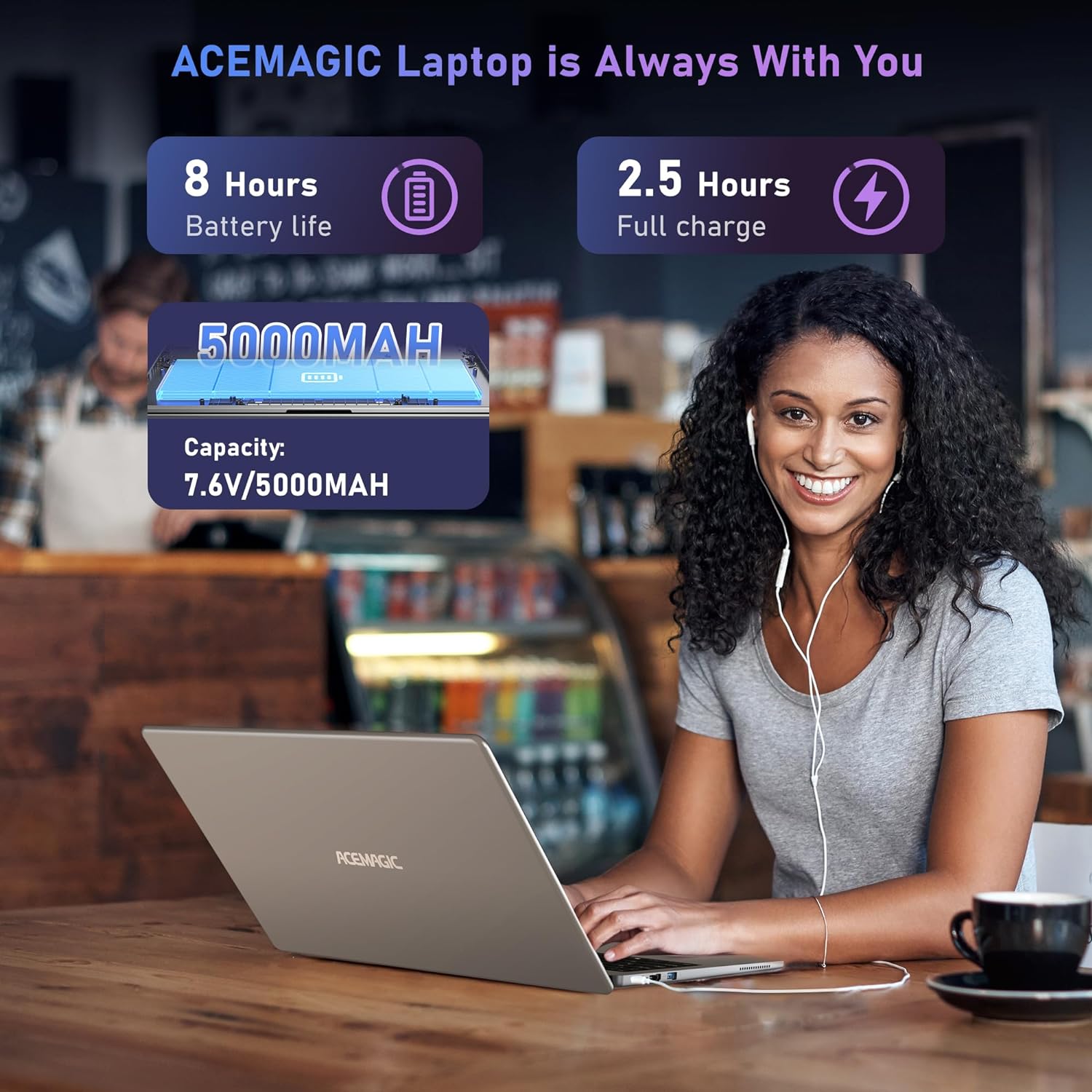ACEMAGIC 16 inch FHD Display laptop, Quad-Core N-95 Processor Up to 3.4GHz（Beat N5095） laptop computer, 16GB DDR4 512GB SSD Notebook Computers with Metal Body Support WiFi, BT5.0, 3*USB3.2