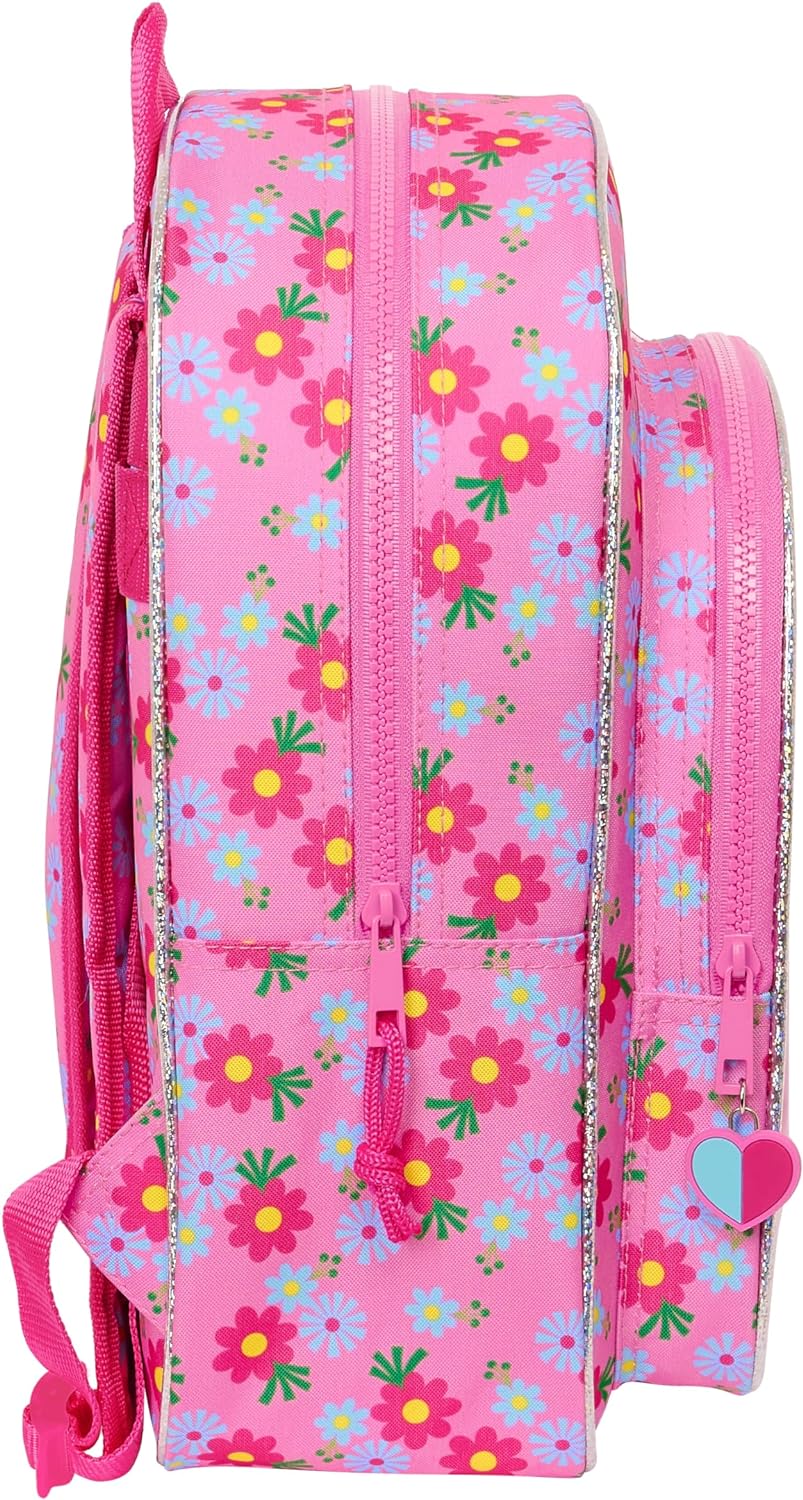 TROLLS 3 Animated School Backpack, Children's Backpack, Children's Backpack, Adaptable to the Pram, Ideal for Schoolchildren, Comfortable and Versatile, Quality and Resilience, 26 x 11 x 34 cm, Pink,