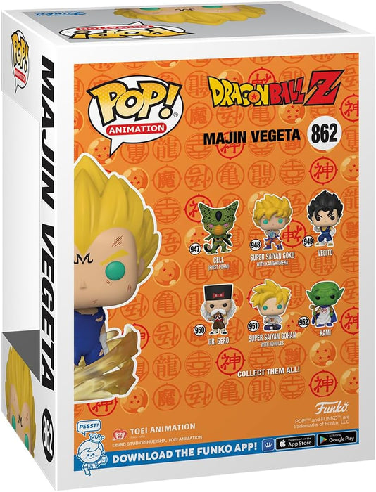 Funko POP! & Tee: DBZ - Majin Vegeta - Glow In the Dark - Medium - T-Shirt - Clothes With Collectable Vinyl Figure - Gift Idea - Toys and Short Sleeve Top for Adults Unisex Men and Women - Anime Fans