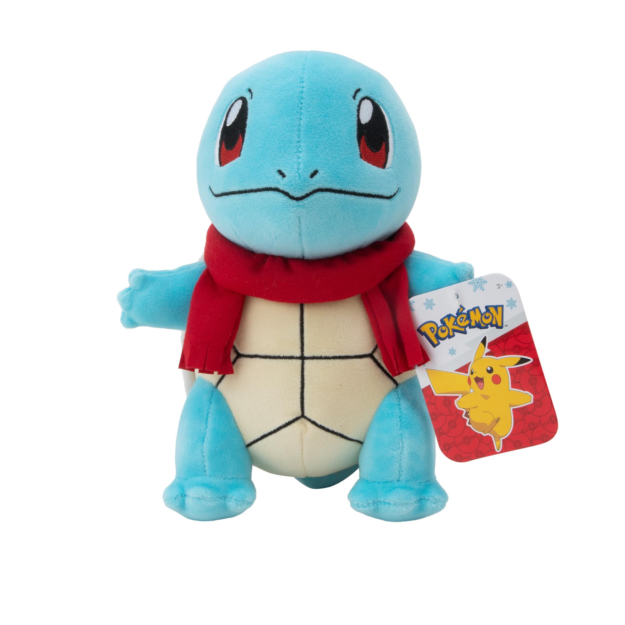 Pokémon Official & Premium Quality 8-inch Holiday Squirtle Plush with Red Scarf - 8-Inch Squirtle Plush with Unique Accessory