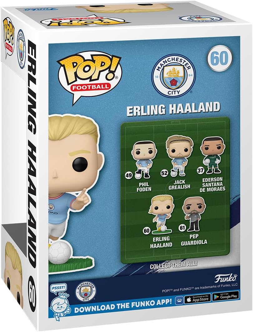 Funko POP! Football: Mancity - Erling Haaland - Manchester City FC - Collectable Vinyl Figure - Gift Idea - Official Merchandise - Toys for Kids & Adults - Sports Fans - Model Figure for Collectors
