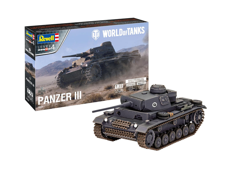 Revell, Unvarnished 03501 PzKpfw.III Ausf.L World of Tanks 1:72 Scale Plastic model kit