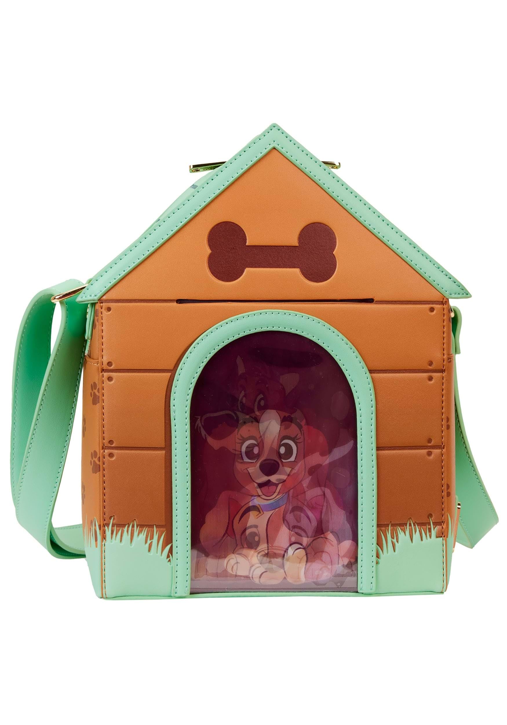 Loungefly I Heart Disney Dogs Dog House Triple Lenticular Figural Crossbody Bag, Multi