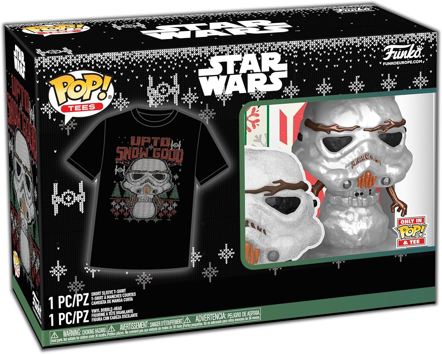 Funko Pop! & Tee: Star Wars - Holiday Stormtrooper - Métallique - Large - (L) - T-Shirt - Vêtements avec Une Figurine en Vinyle à Collectionner - Idée de Cadeau - Jouets et Top à Manches Courtes