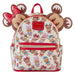 Loungefly Disney Mickey & Friends Gingerbread Cookie All-Over Print Mini Backpack With Ear Headband, Multi, Mini, Mini Backpack