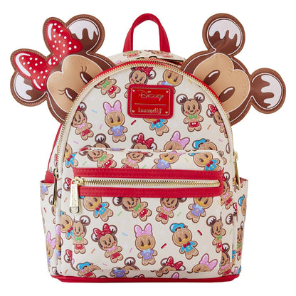 Loungefly Disney Mickey & Friends Gingerbread Cookie All-Over Print Mini Backpack With Ear Headband, Multi, Mini, Mini Backpack