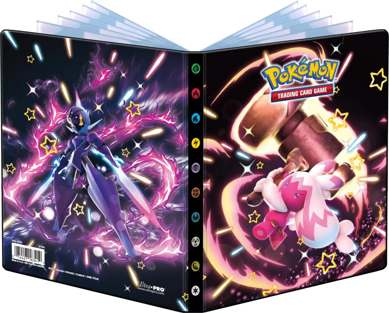 Ultra Pro-4 Pocket Portfolio Tinkaton y Ceruledge Brillantes Accesorio de Juego de Cartas coleccionables, a Rayas, Multicolor (16341