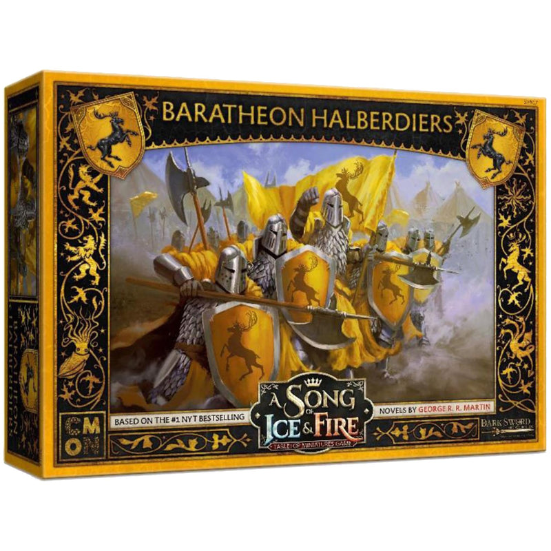 CMON A Song of Ice and Fire Tabletop Miniatur-Spiel Baratheon Halberdiers Unit Box – Haus Baratheon Vanguard Defense! Strategiespiel für Erwachsene, ab 14 Jahren, 2+ Spieler, 45–60 Minuten Spielzeit