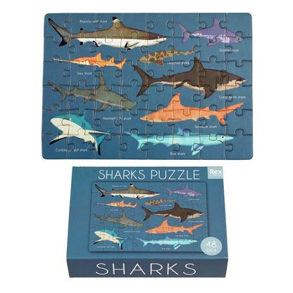 48 Pieces Sharks Mini Matchbox Puzzle