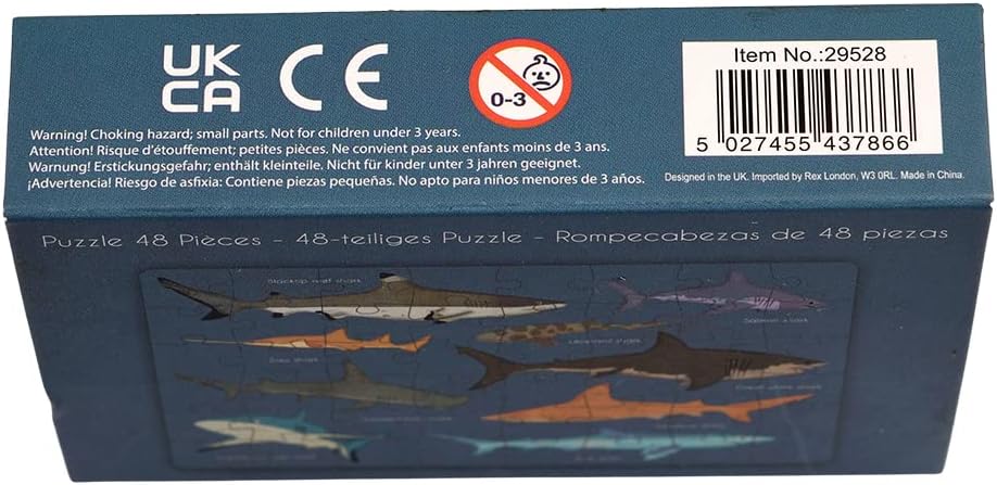 48 Pieces Sharks Mini Matchbox Puzzle