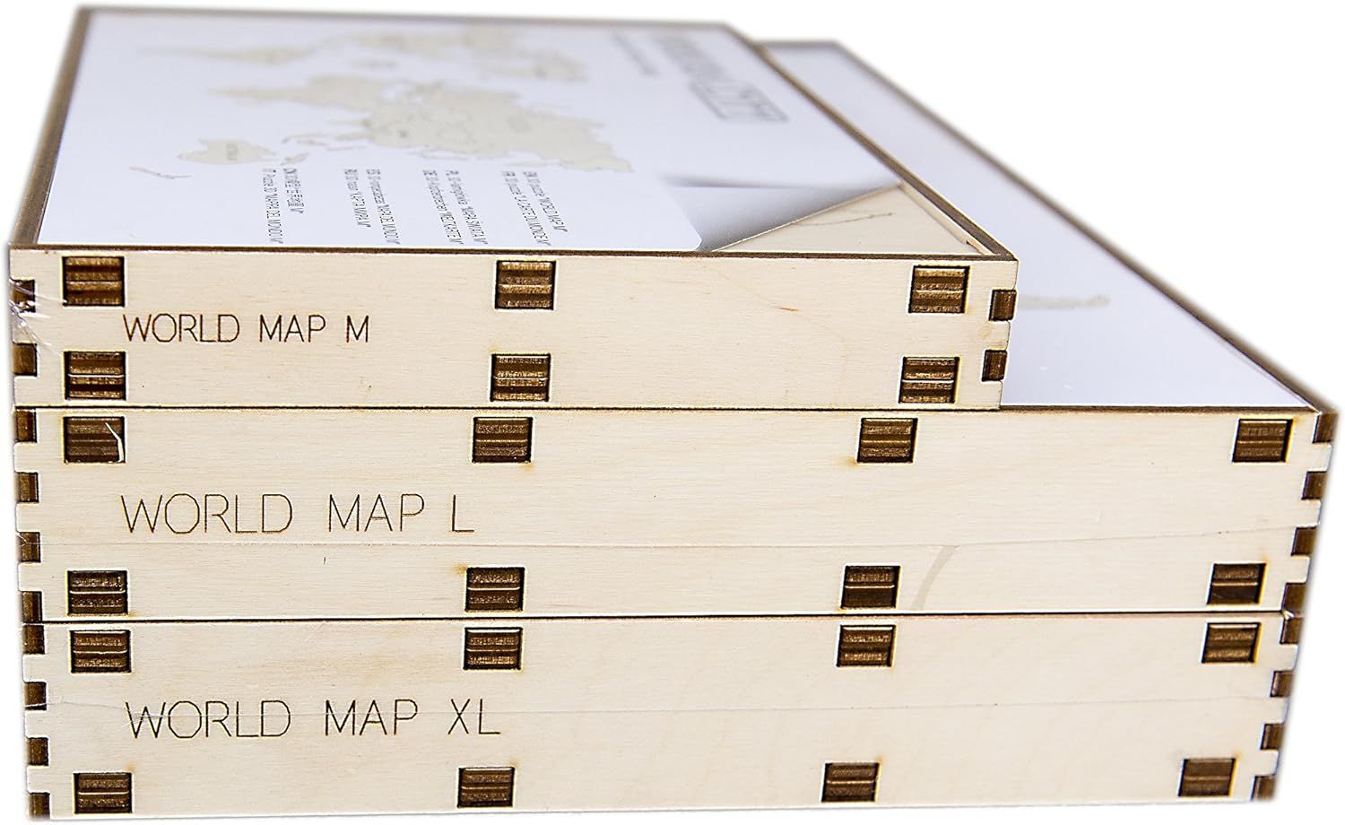 Wooden City World Map XL 120 x 80 Cm, Wooden Color, one Size