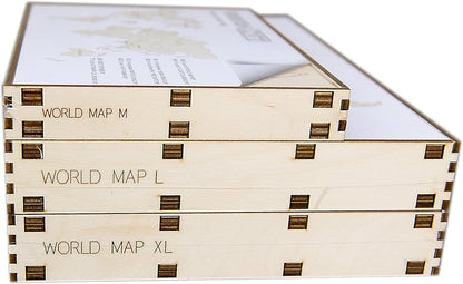 Wooden City World Map XL 120 x 80 Cm, Wooden Color, one Size