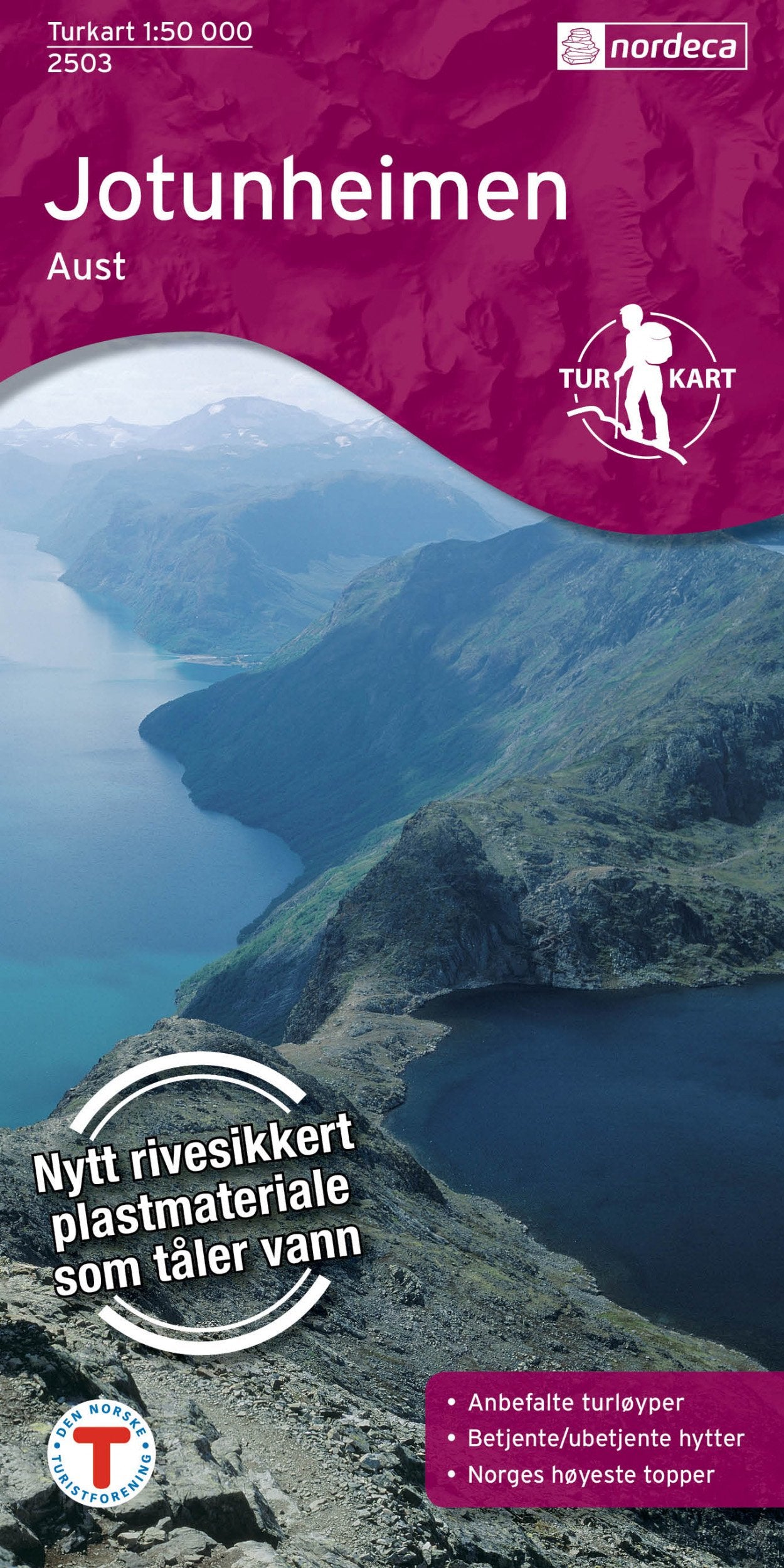 Jotunheimen Aust 1:50 000 topographic hiking map Norway