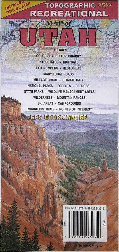 Recreational Map of Utah 1:792,000