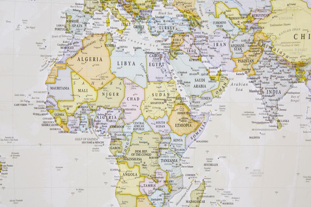 World political classic wallmap laminated