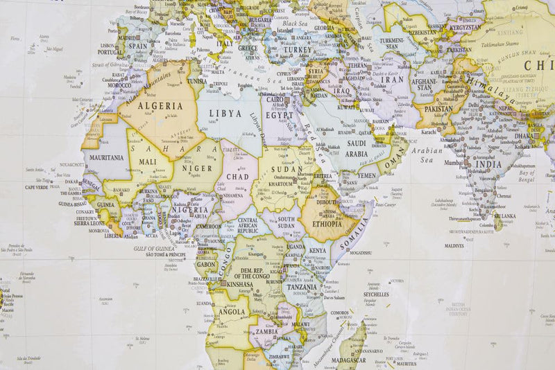 World political classic wallmap laminated