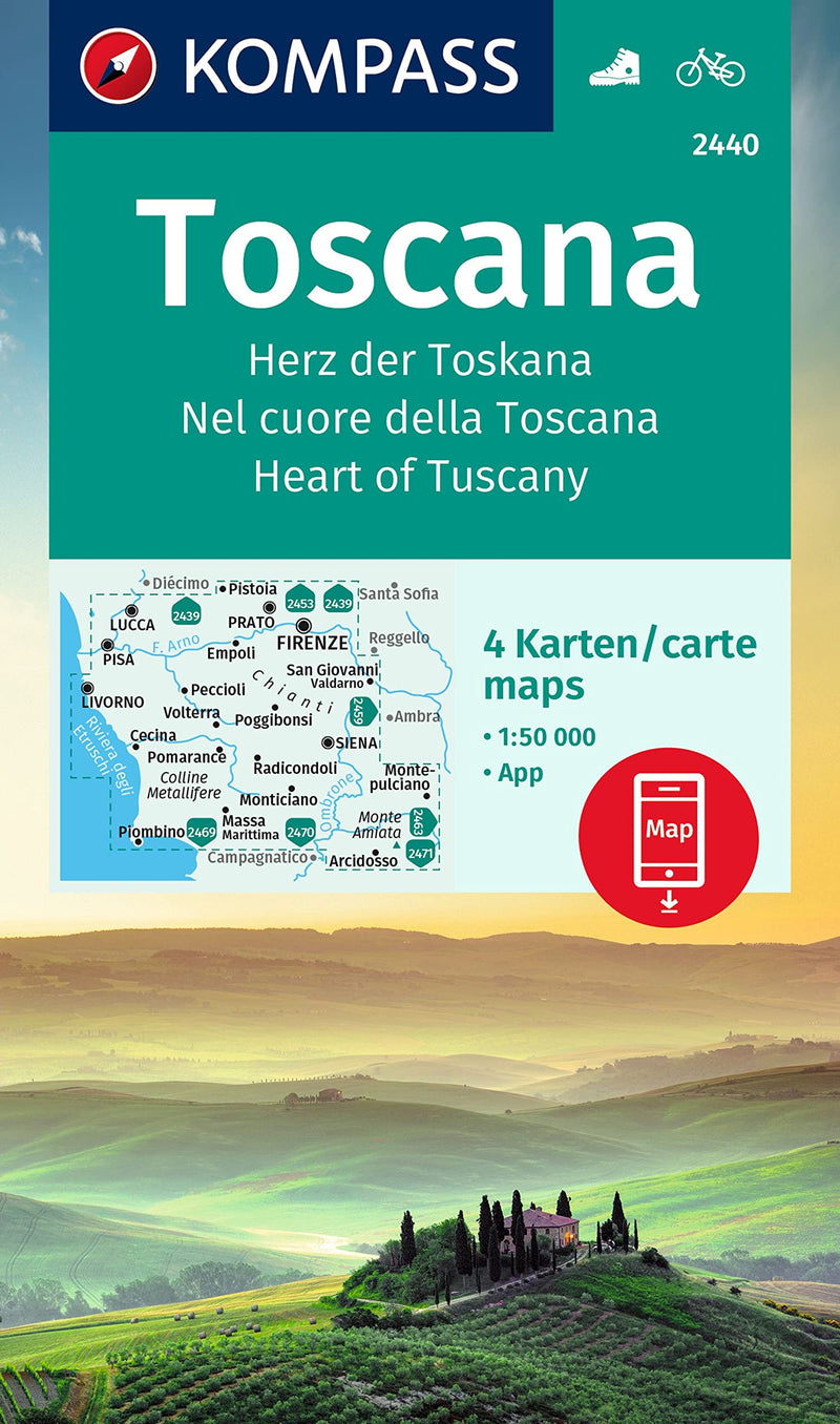 Hiking Map Set 2440 Toscana, Heart of Tuscany (4 maps) 1:50,000
