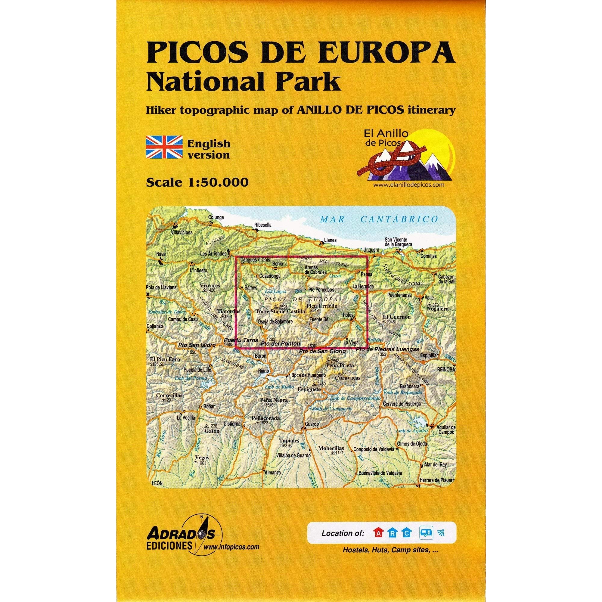 Adrados Editions Picos de Europa National Park Map - 15.0 grams