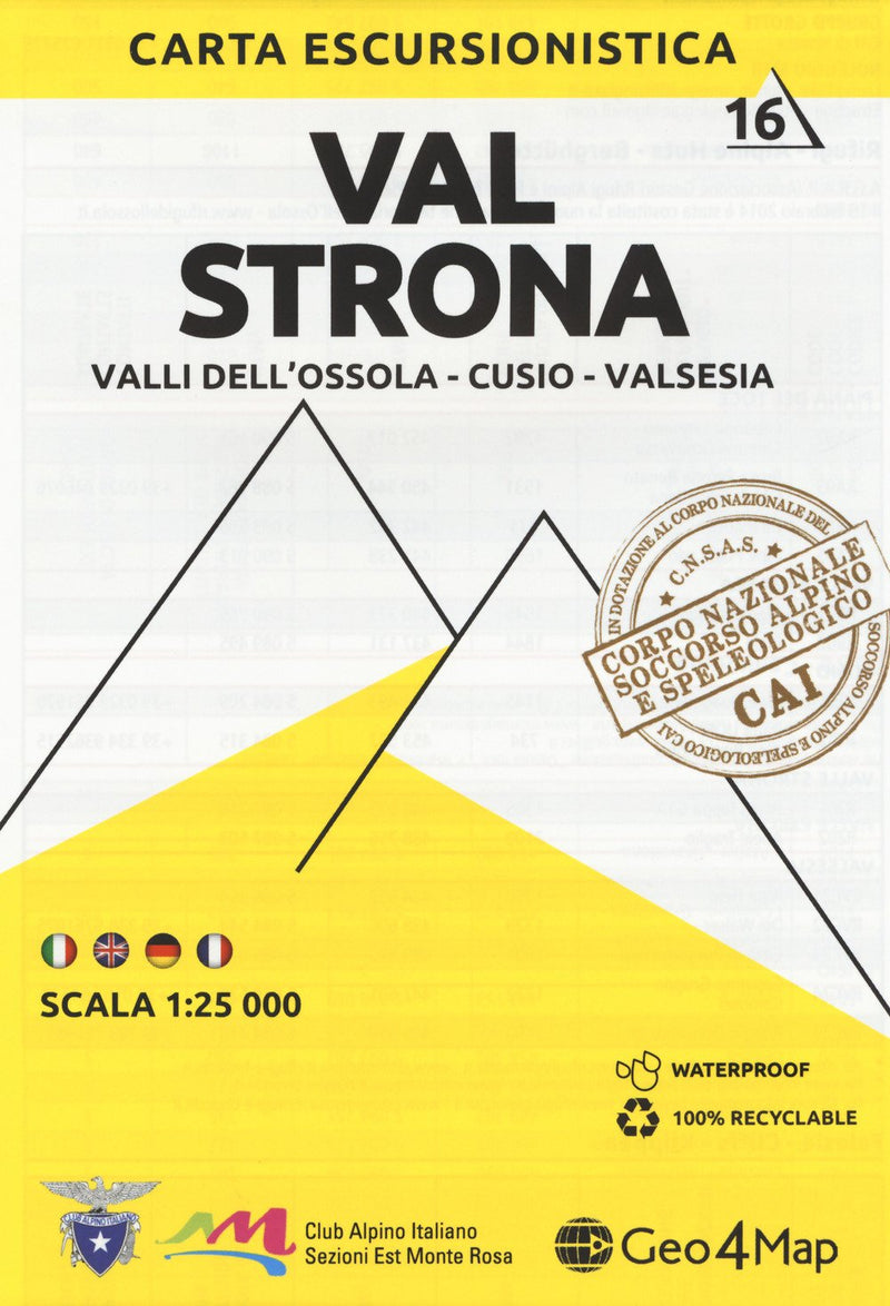 Val Strona 1 : 25.000: Valli Dell'Ossola - Cusio - Valsesia