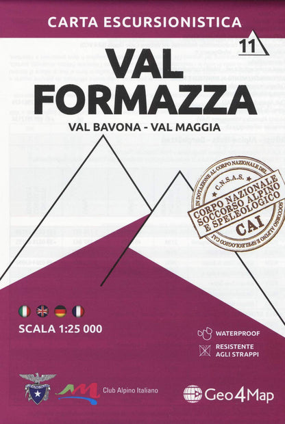 Wanderkarte Val Formazza / Val Bavona-Val Maggia 1:25.000
