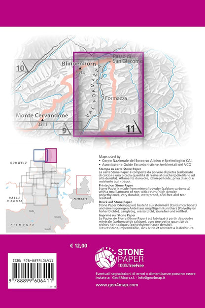 Wanderkarte Val Formazza / Val Bavona-Val Maggia 1:25.000